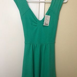 Green short Anthropologie cotton dress NWT